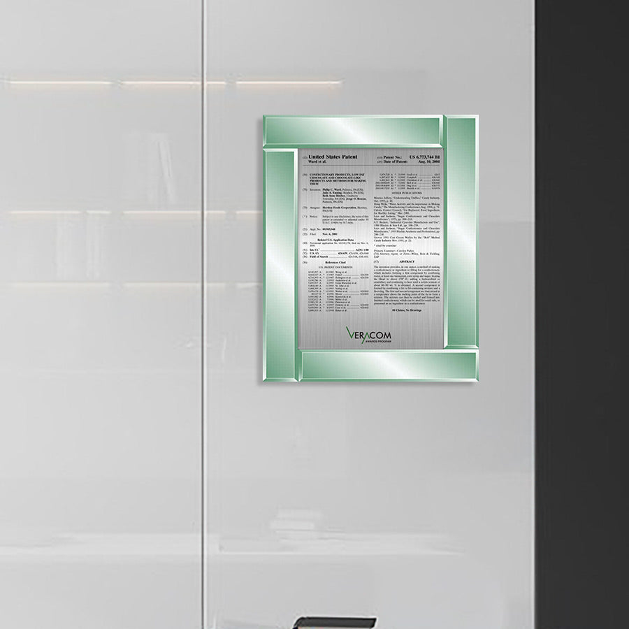VC-EZ13J - RisingEdge Jade Glass Patent Plaque